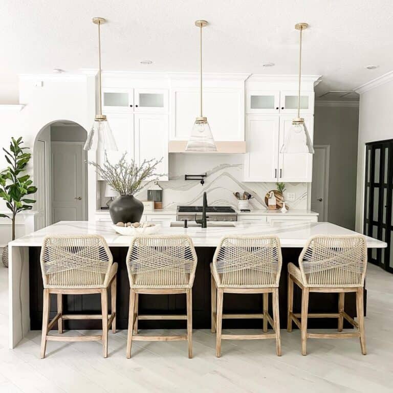 Kitchen with Beige Wood Floor