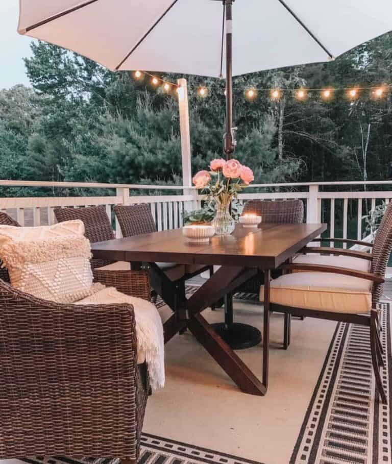 Porch Lighting With Spring Décor