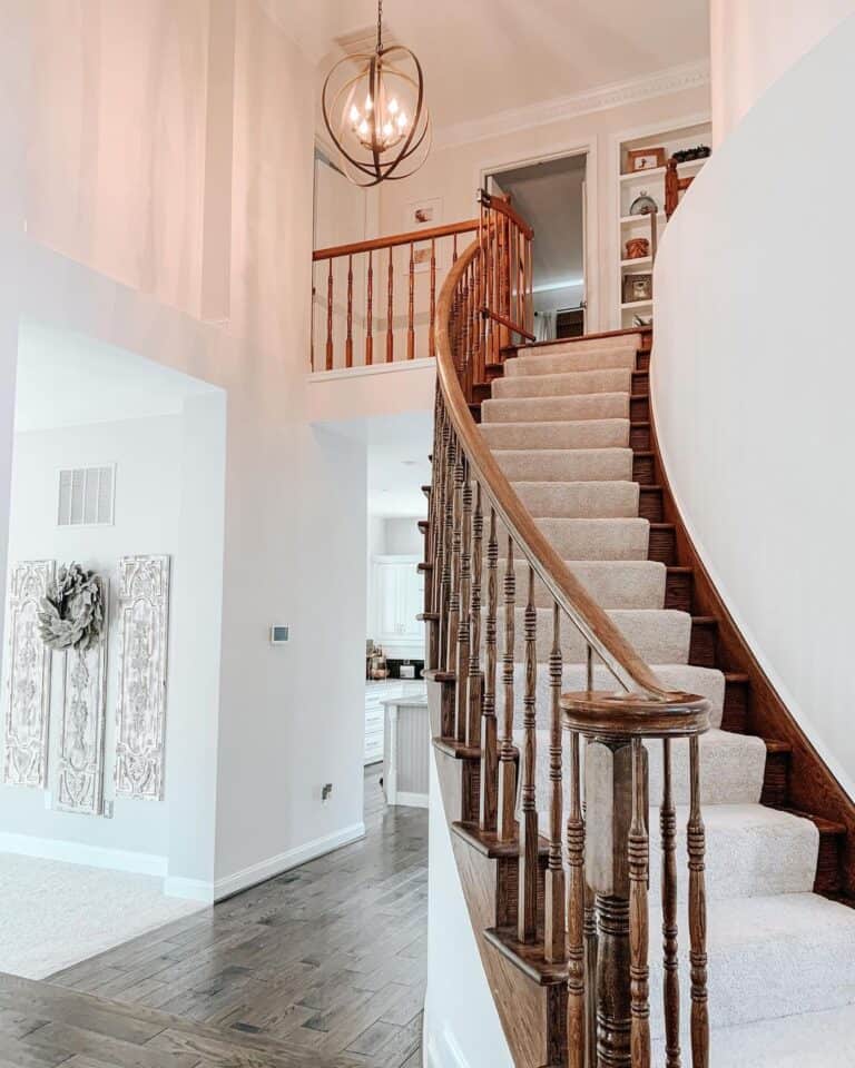 Two-story Foyer Black Metal Pendant Light