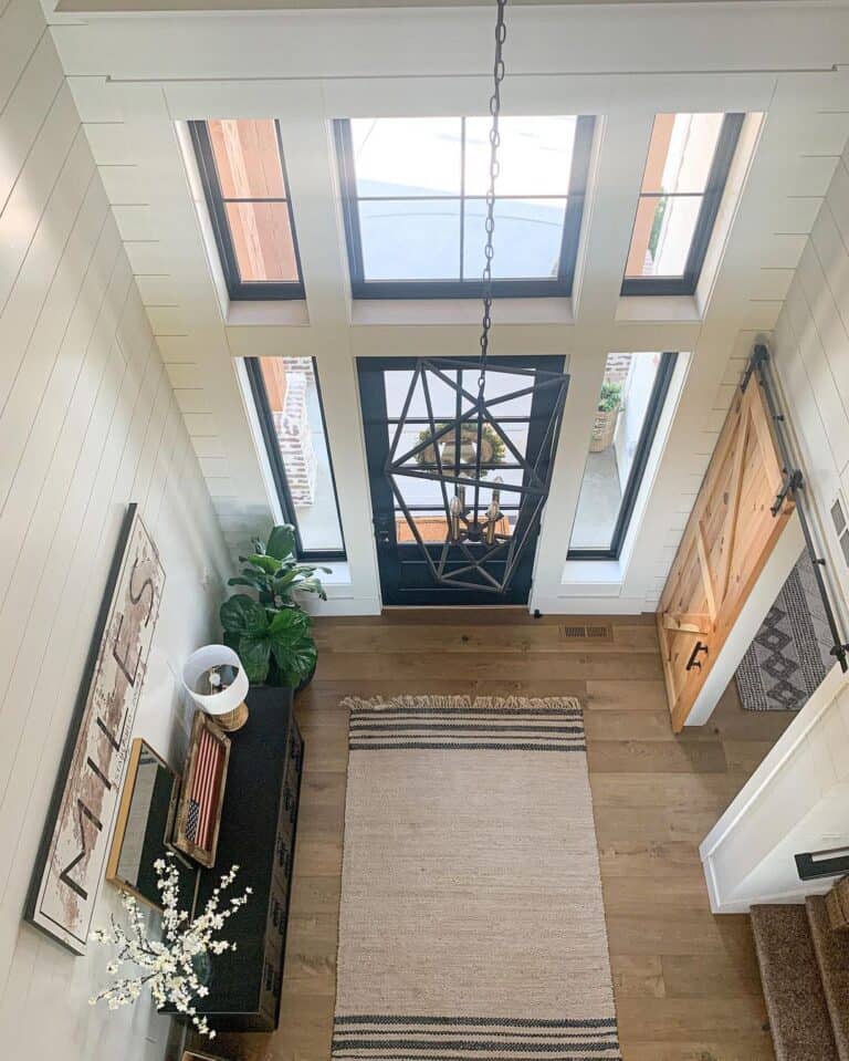 Black Lantern Pendant Two-story Foyer Lighting