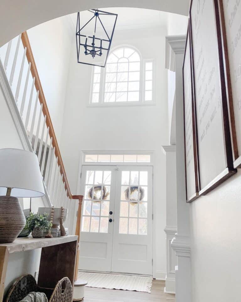 Black Lantern Pendant Two-story Entrway Lighting