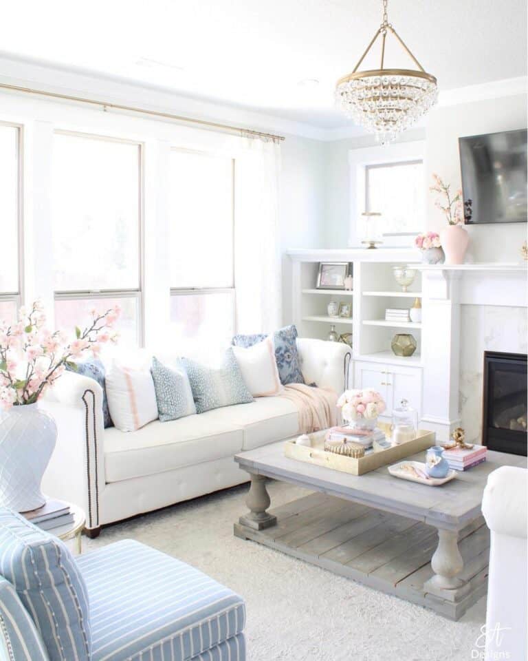 Living Room With Pristine White Walls