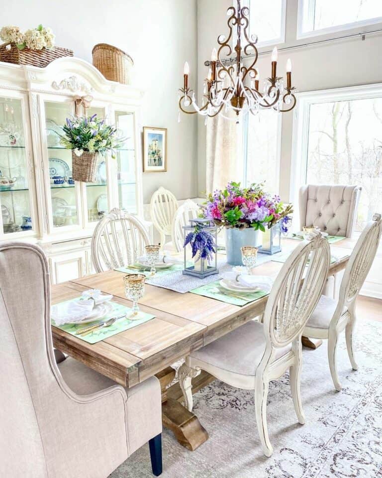 Blue Vase Flanked by Lavender