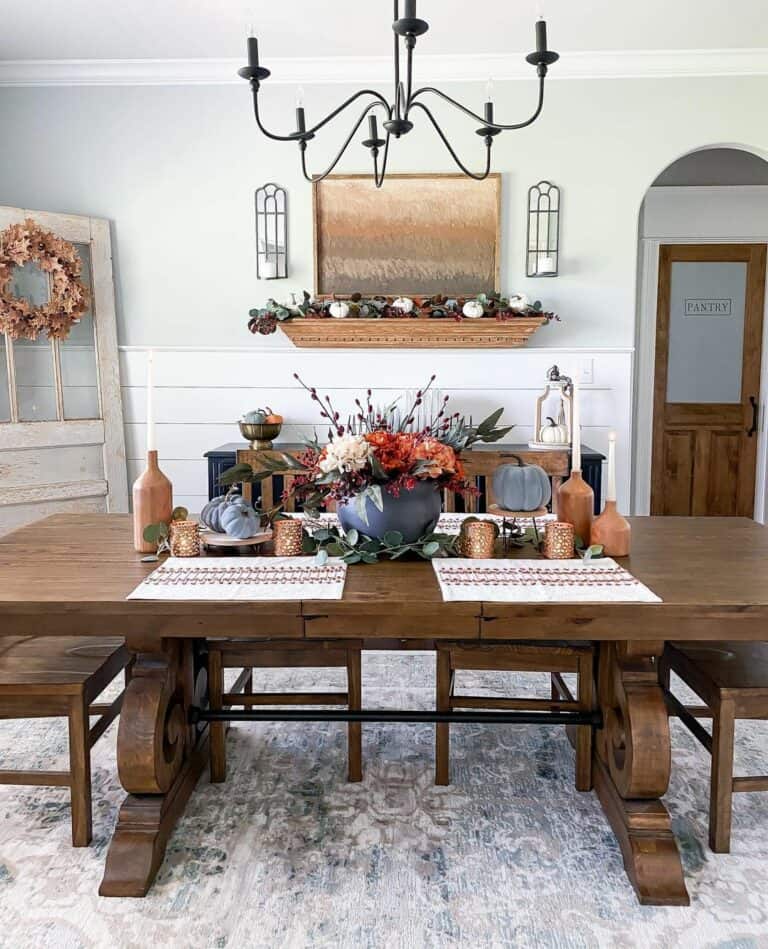 Terracotta and Blue Tablescape