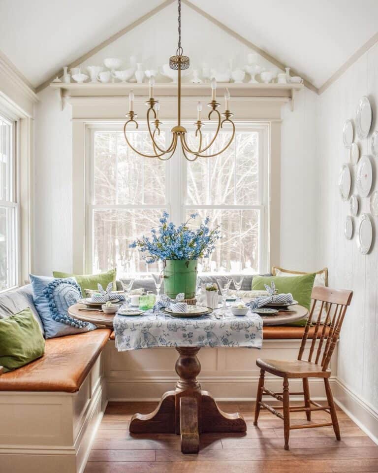 Green and Blue Accessories in Kitchen