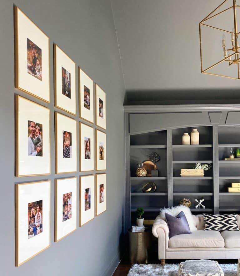 Sherwin Williams Peppercorn Living Room Gallery Wall