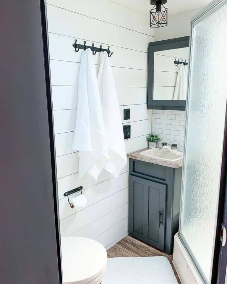 Dark Gray Farmhouse Bathroom Vanity