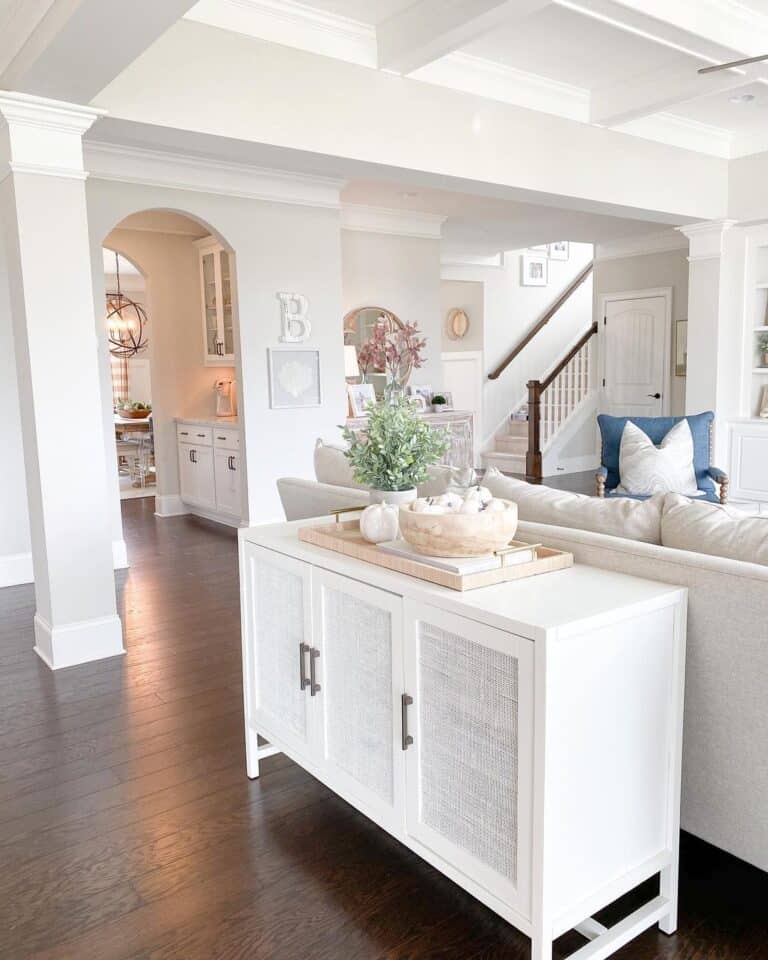 Agreeable Gray Living Room with White Couch Table