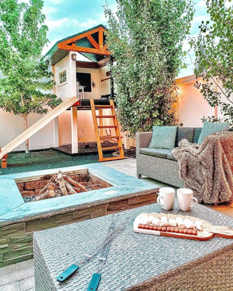 Farmhouse Backyard With Children
