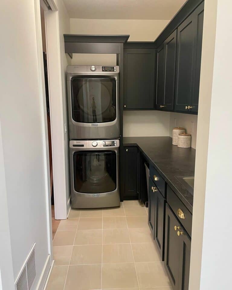 Black Cabinets and a Matching Countertop