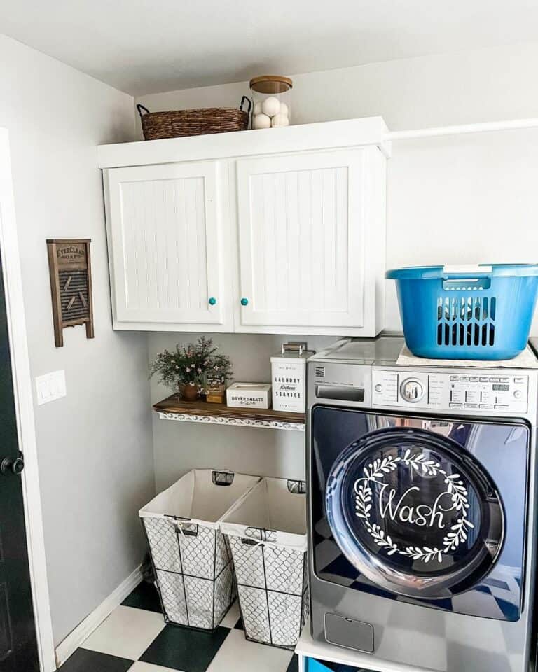 Checkerboard Flooring and Vintage Accessories