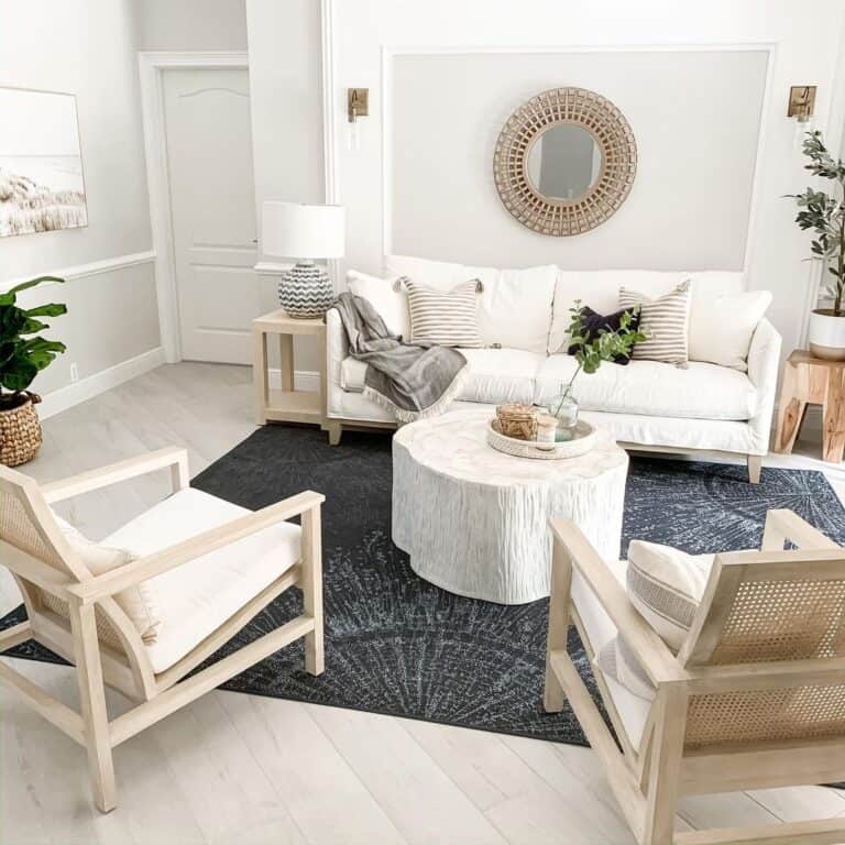 Cane Farmhouse Chairs Living Room