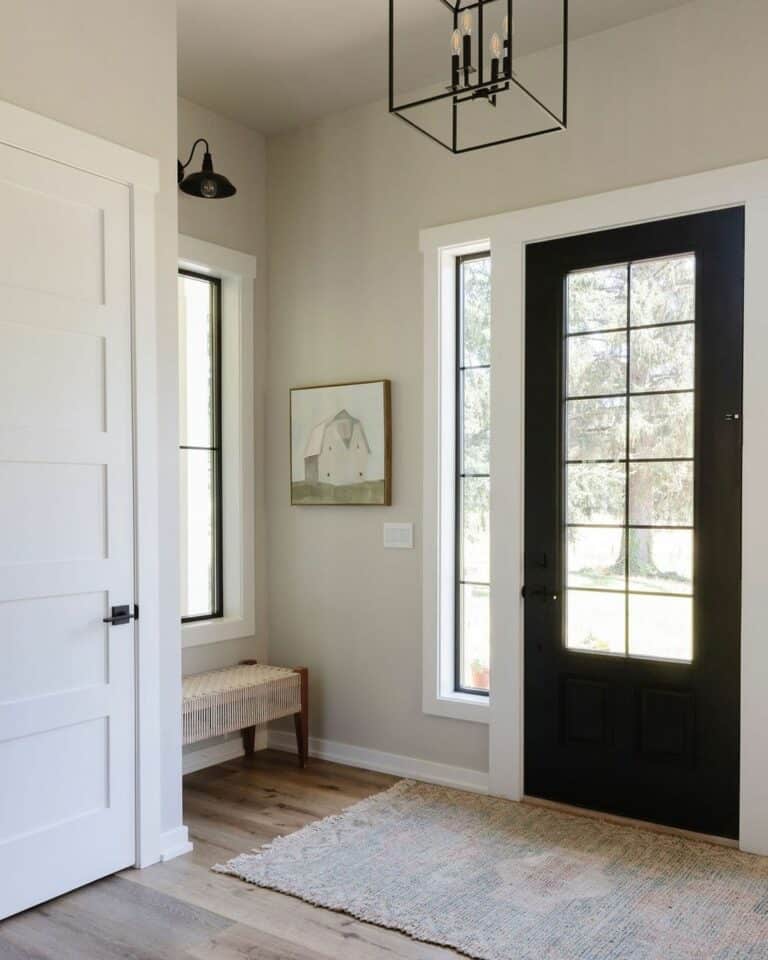 Black Lantern Pendant Foyer Light Fixture