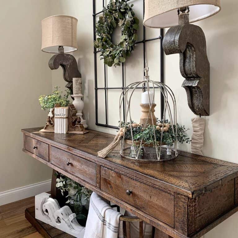 Dark Gray Foyer Light Fixtures With Tan Shades