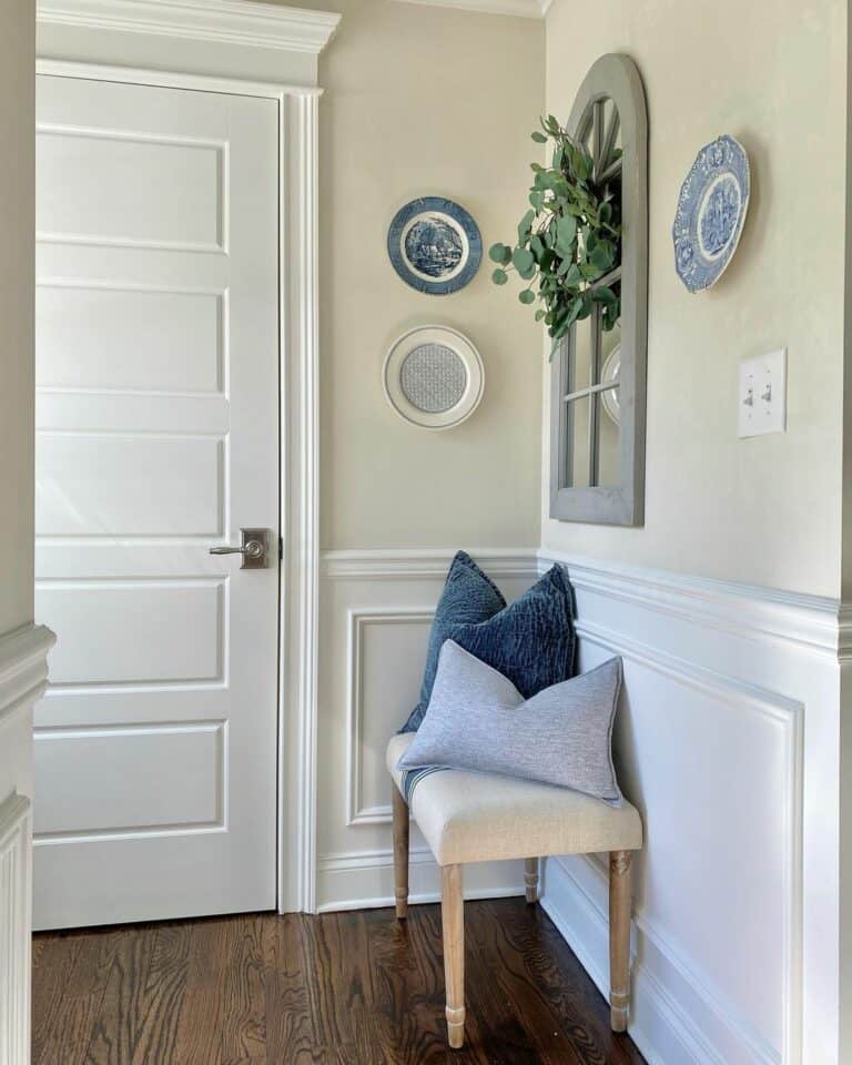 Blue Plates in Cream Entryway