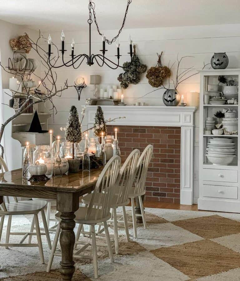 Fall Mason Jar and Candle Tablescape