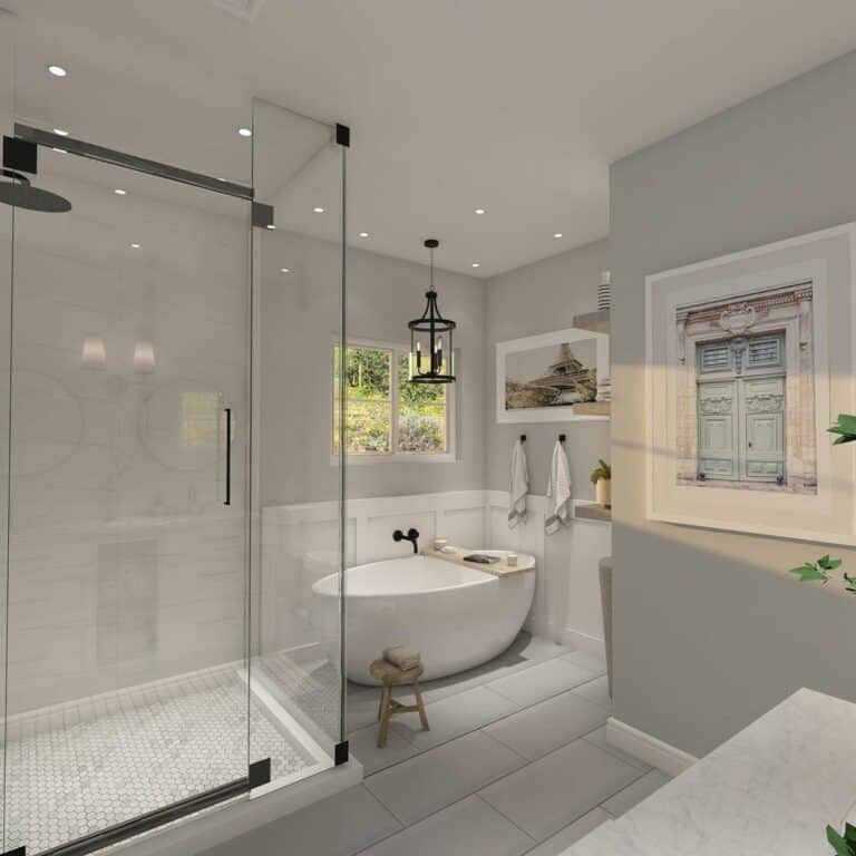 Surrounding Lighting Shines Through Glass Panels