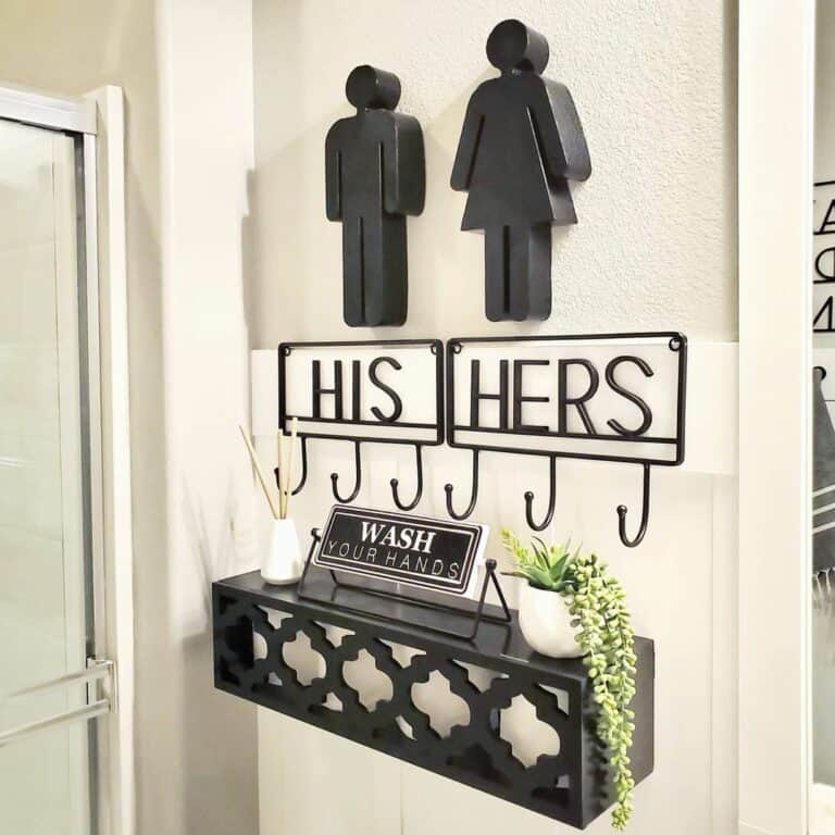 White Bathroom With Black Décor