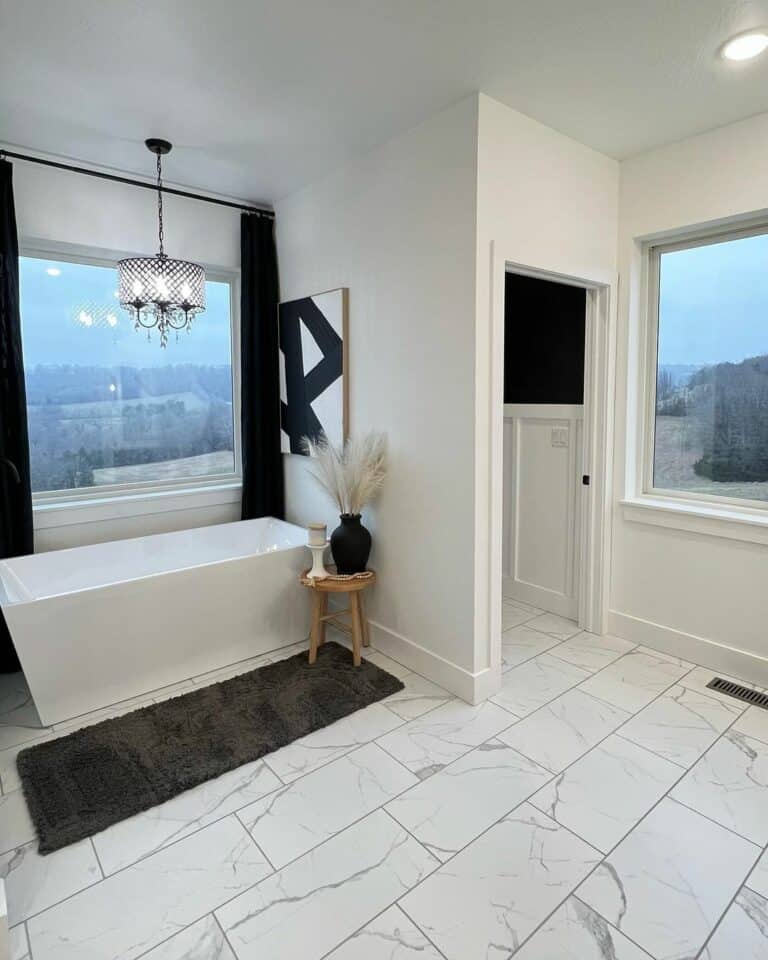 Modern Bathroom With Marble Tiles