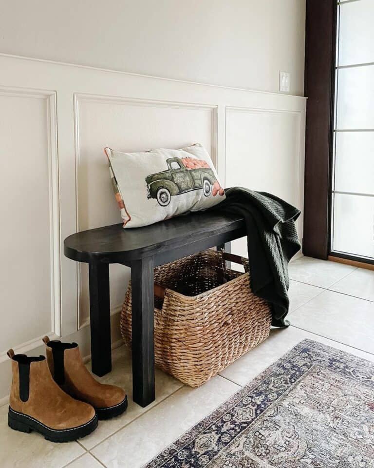 Modern Entryway With Vintage Rug