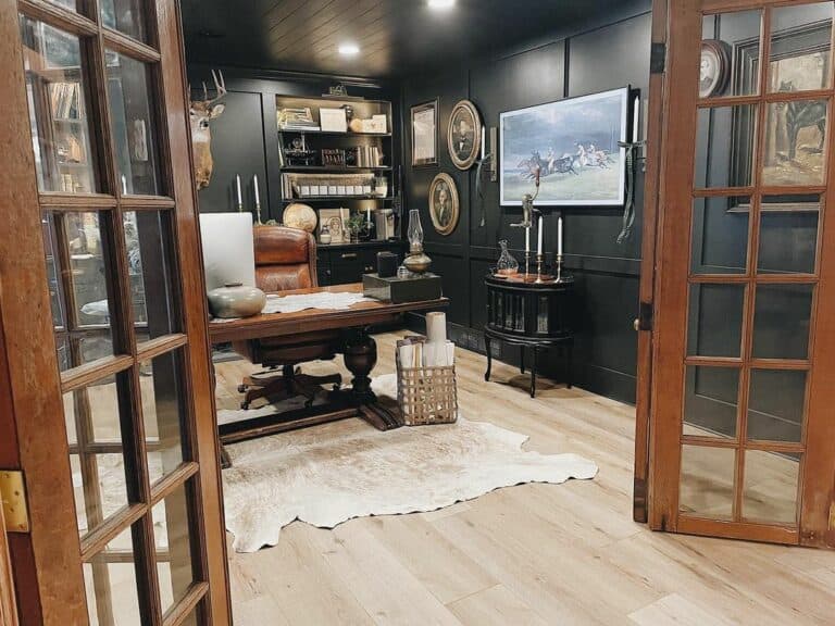 Moody Black Masculine Home Office