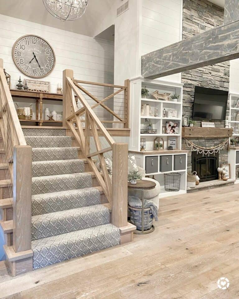 Gray Farmhouse Stair Runner Carpet