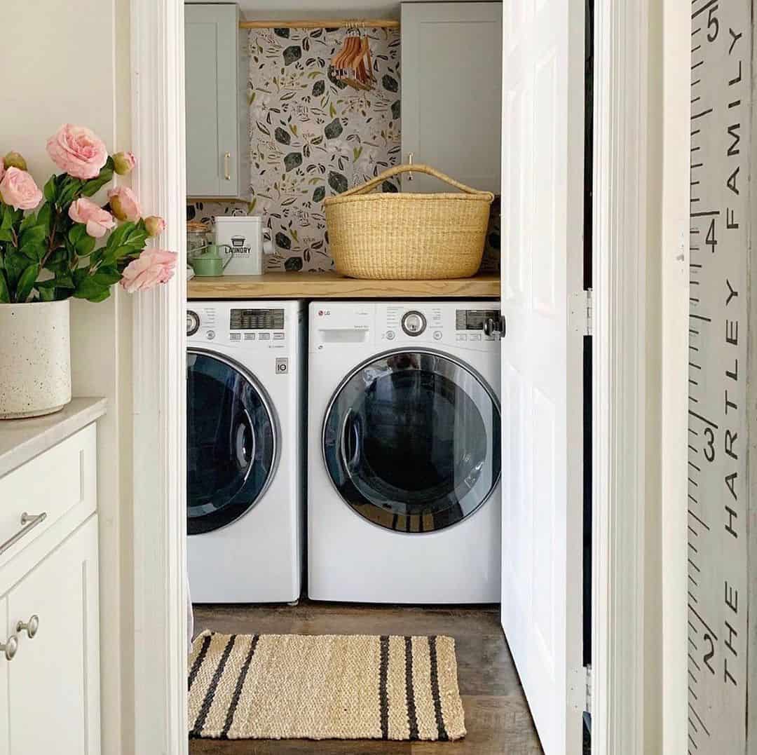 Farmhouse Laundry Room with White Door