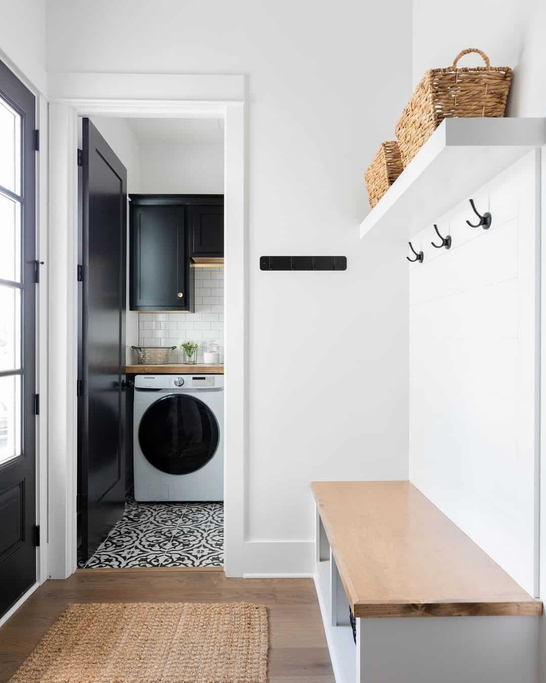 Black Farmhouse Laundry Room Door