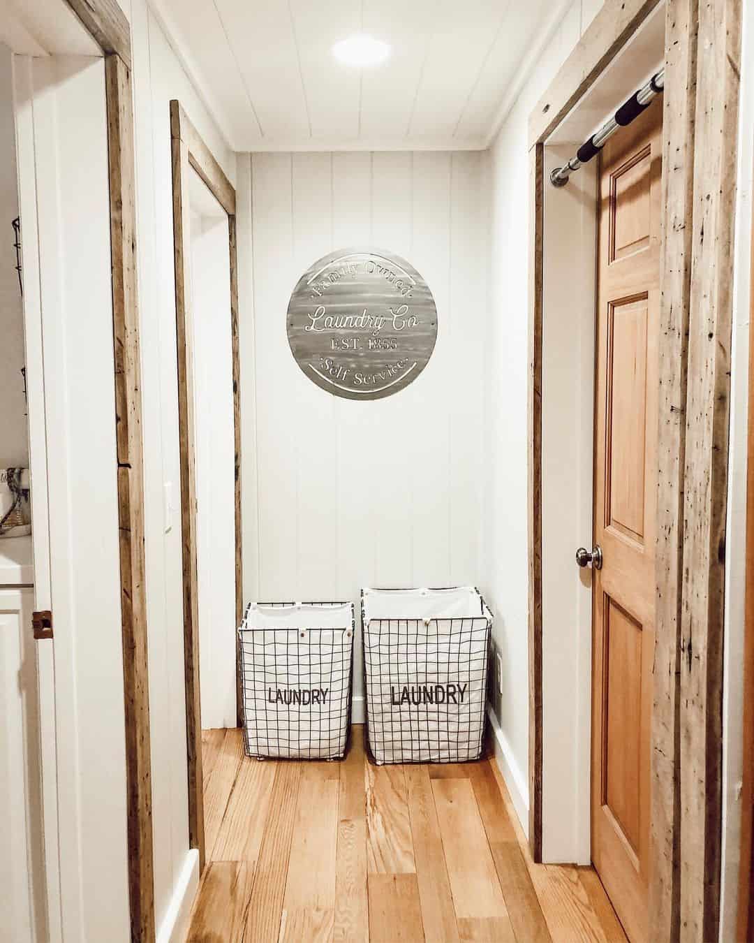 Barn Door Laundry Room With Rustic Touch