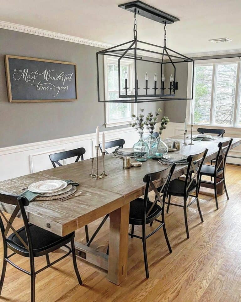 Sturdy Wooden Table Adorned With Elegant Decor