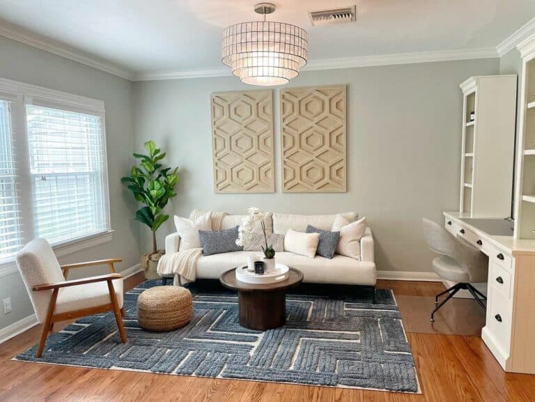 Mixed Patterns Throughout a Home Office
