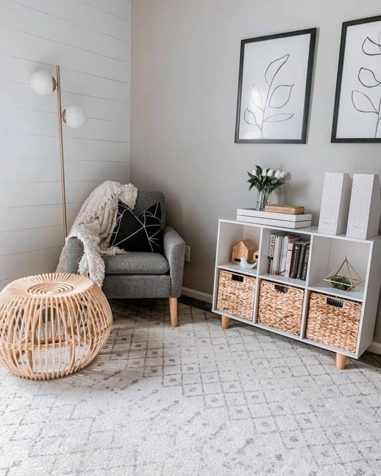 Floor Lamp Illuminates a Sitting Area