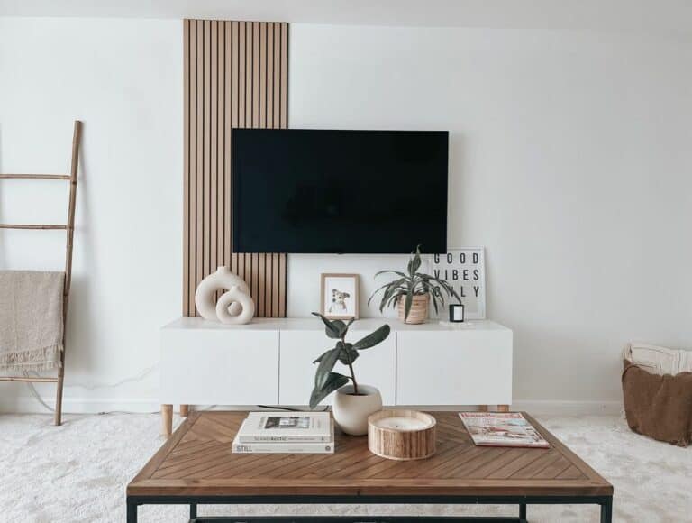 Modern Wall Décor Behind an Entertainment Console