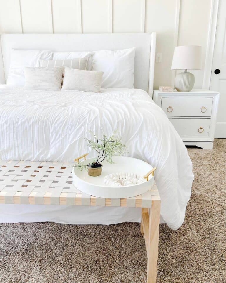 Cottage Bedroom With Board and Batten Accent Wall
