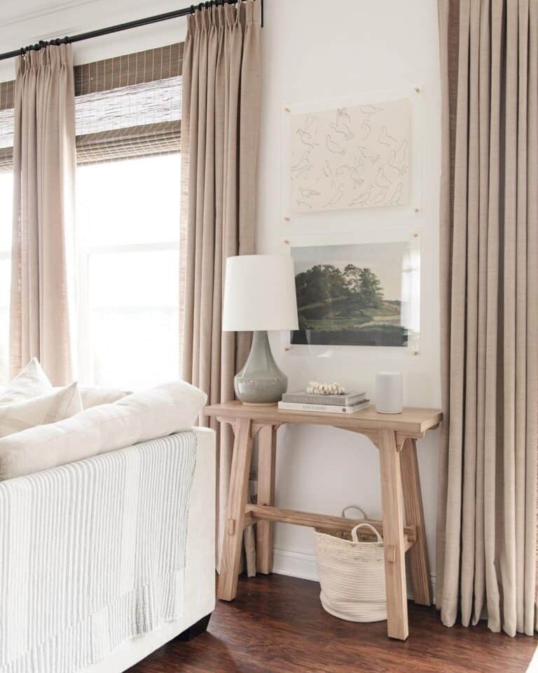 Gray Farmhouse Lamp with White Shade