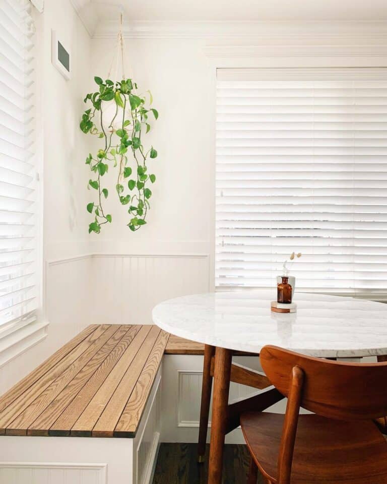 Wood Panels on Breakfast Nook Bench