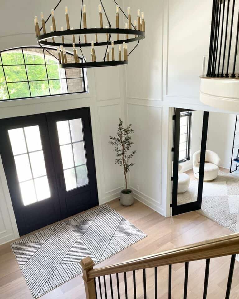 Grand Black and White Entry With Molding