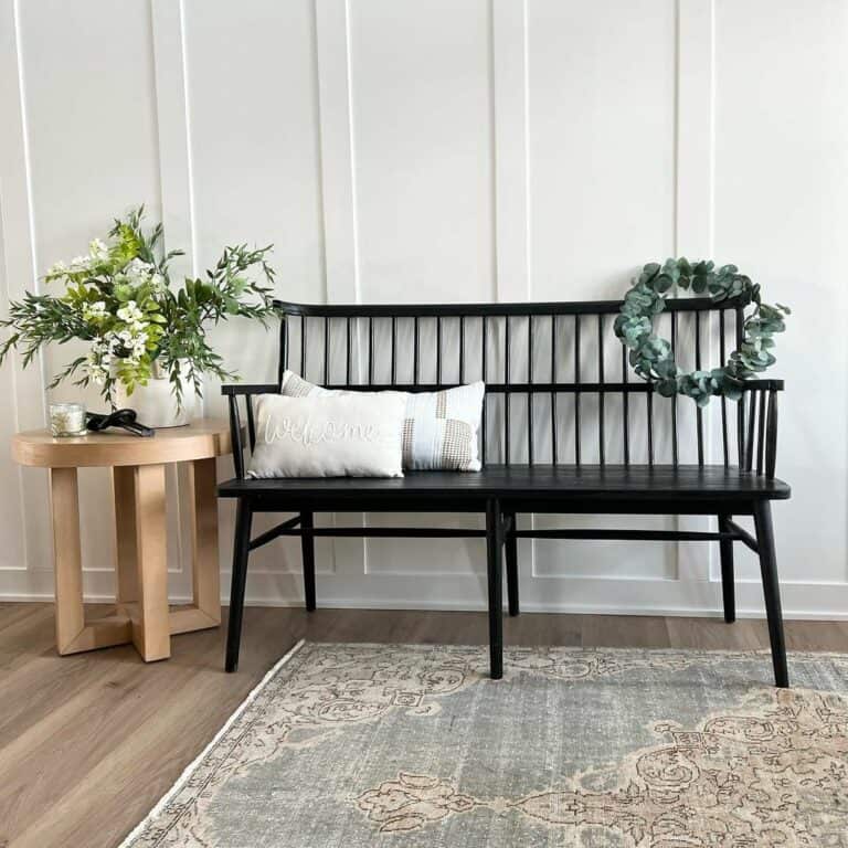 White and Black Foyer With Modern Accents