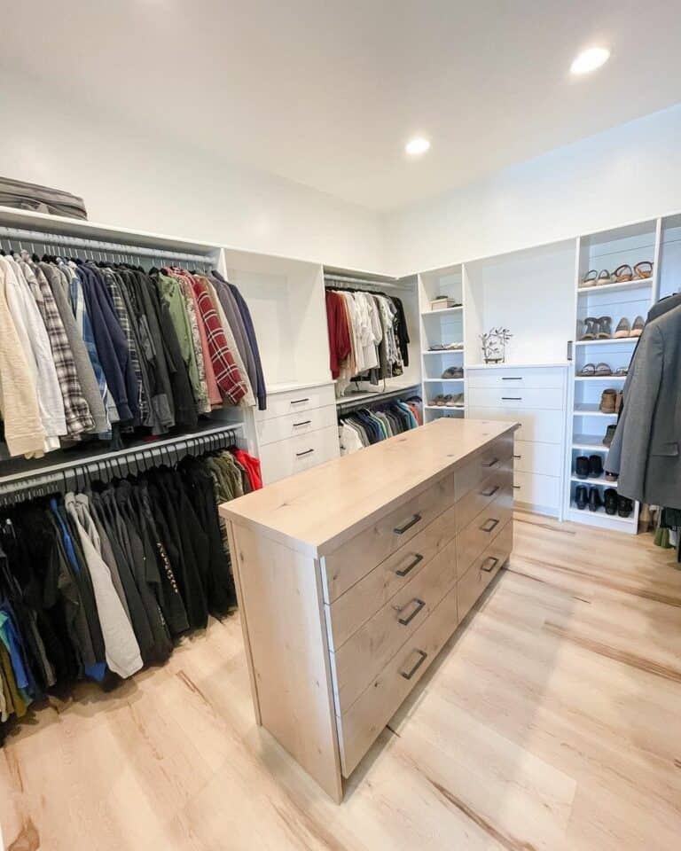 Spacious Master Closet Shelving