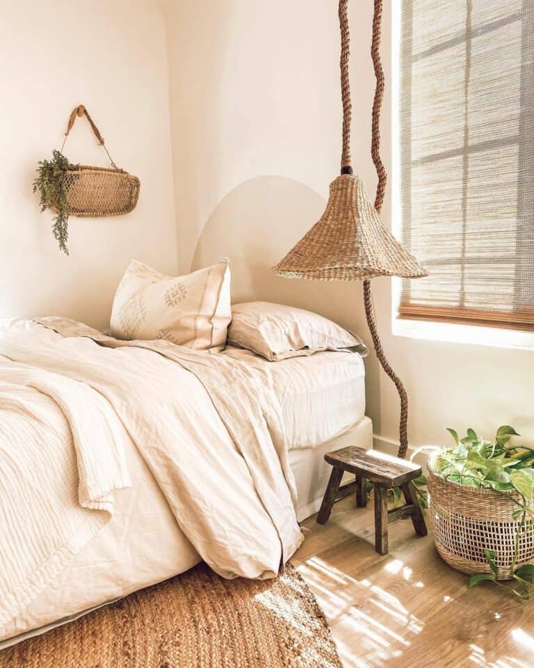 Bohemian Bedroom Embraces a Frameless Bed