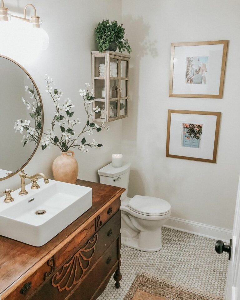 Repurposed Antique for a Bathroom Vanity