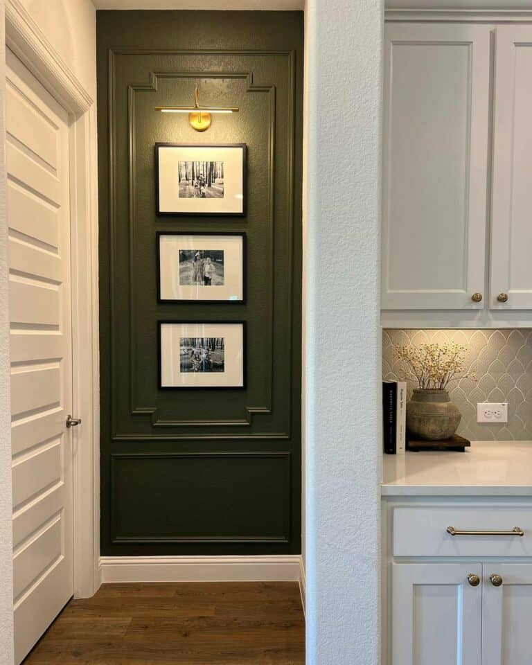 Charming Accent Wall in a Hallway