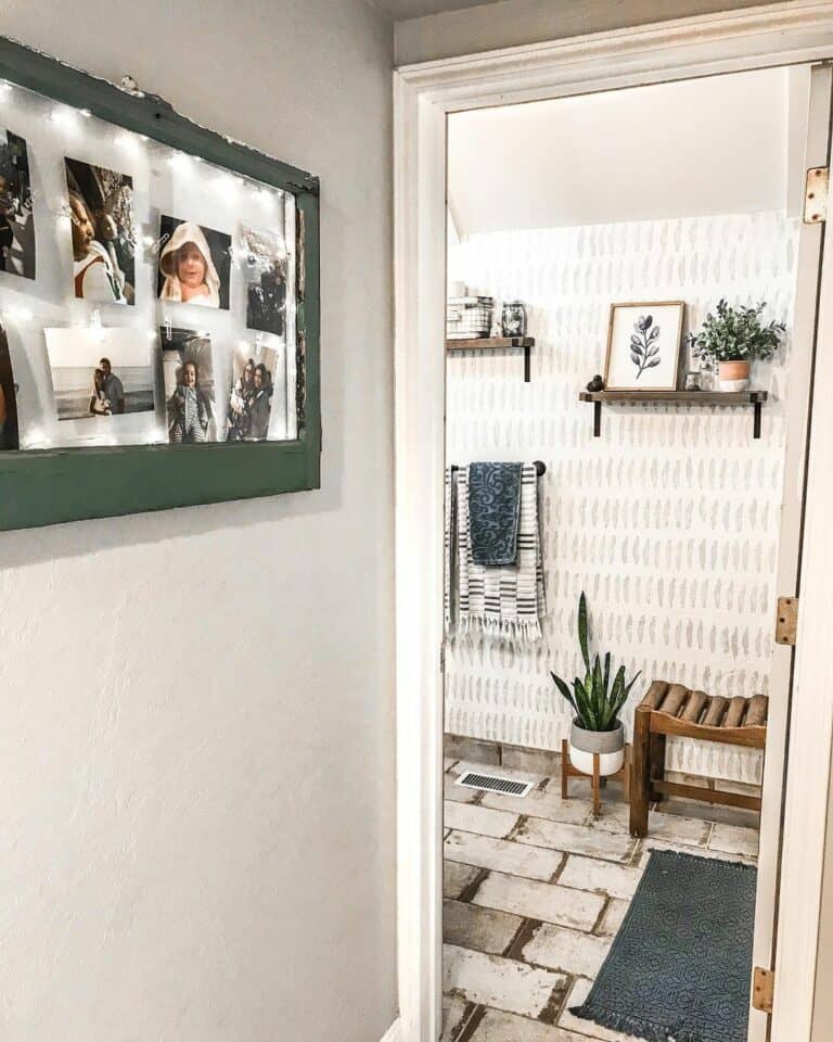 Rustic Faux Brick Flooring Idea