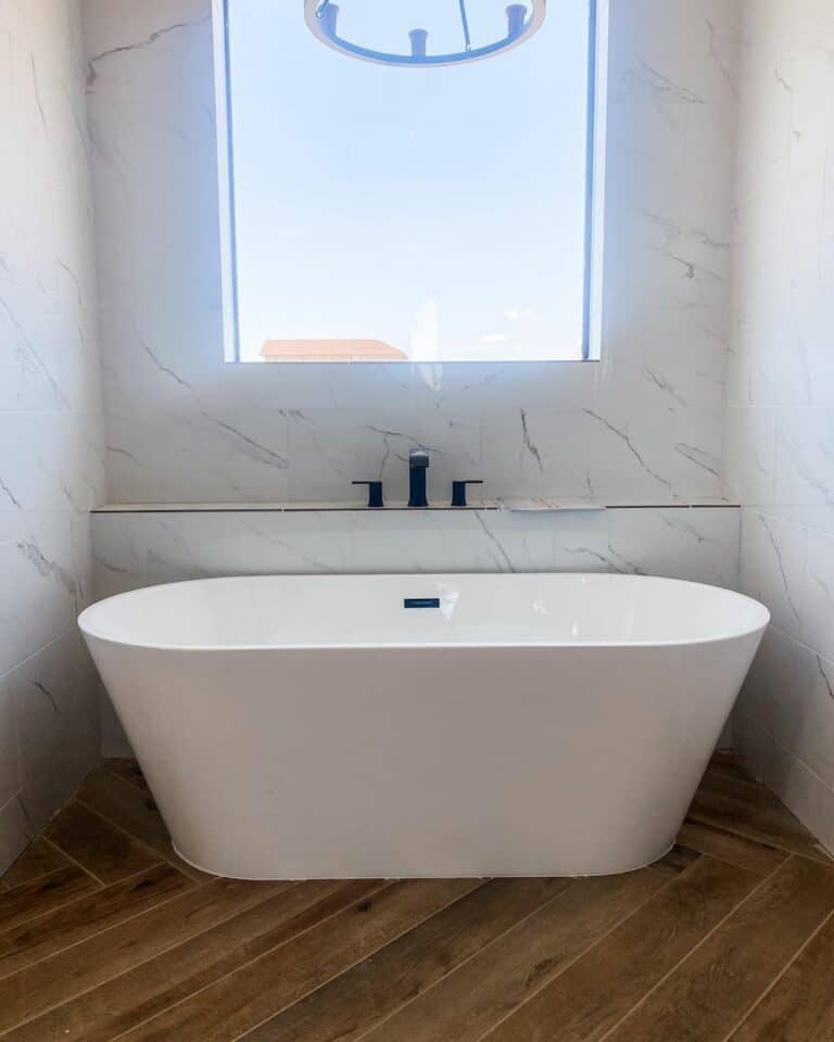 Synthetic Herringbone in Wet Room