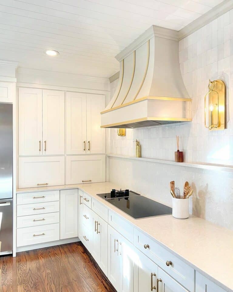 Gold Embellishments on Range Hood