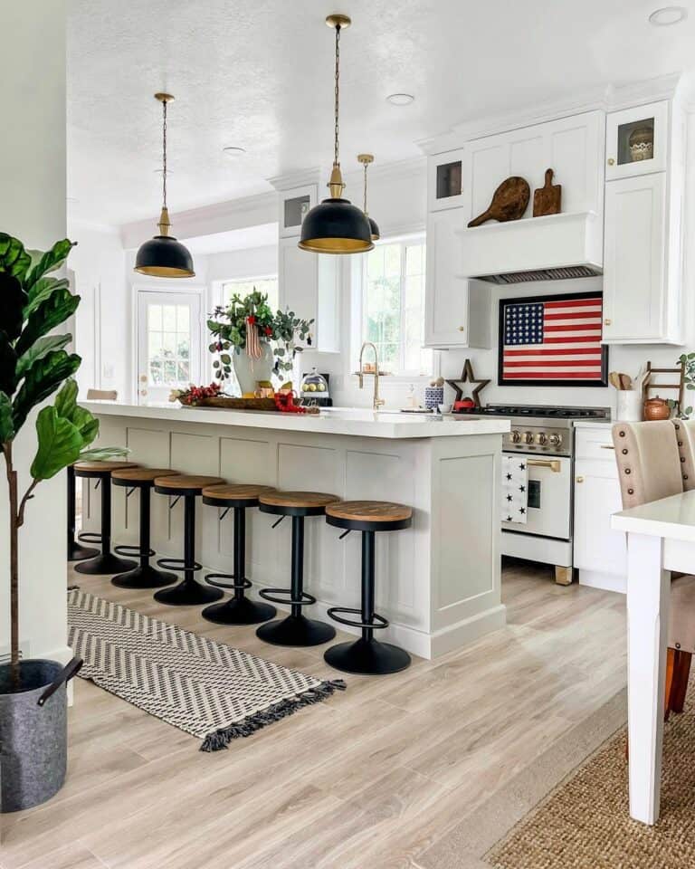 Memorial Day Centerpiece on Kitchen Island