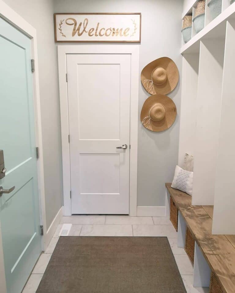 Soft Color Addition to a Coastal Mudroom