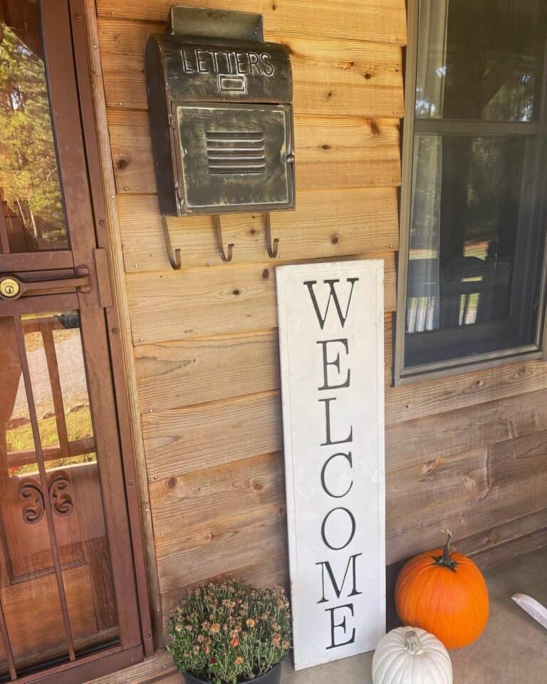 Country Porch With Black Mailbox