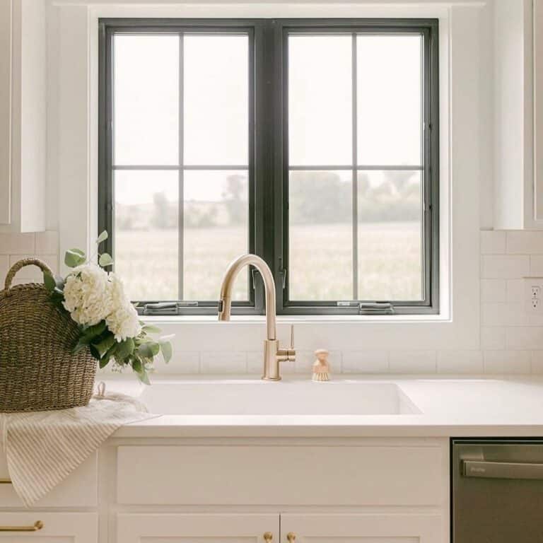 Black Paned Pop Out Kitchen Windows