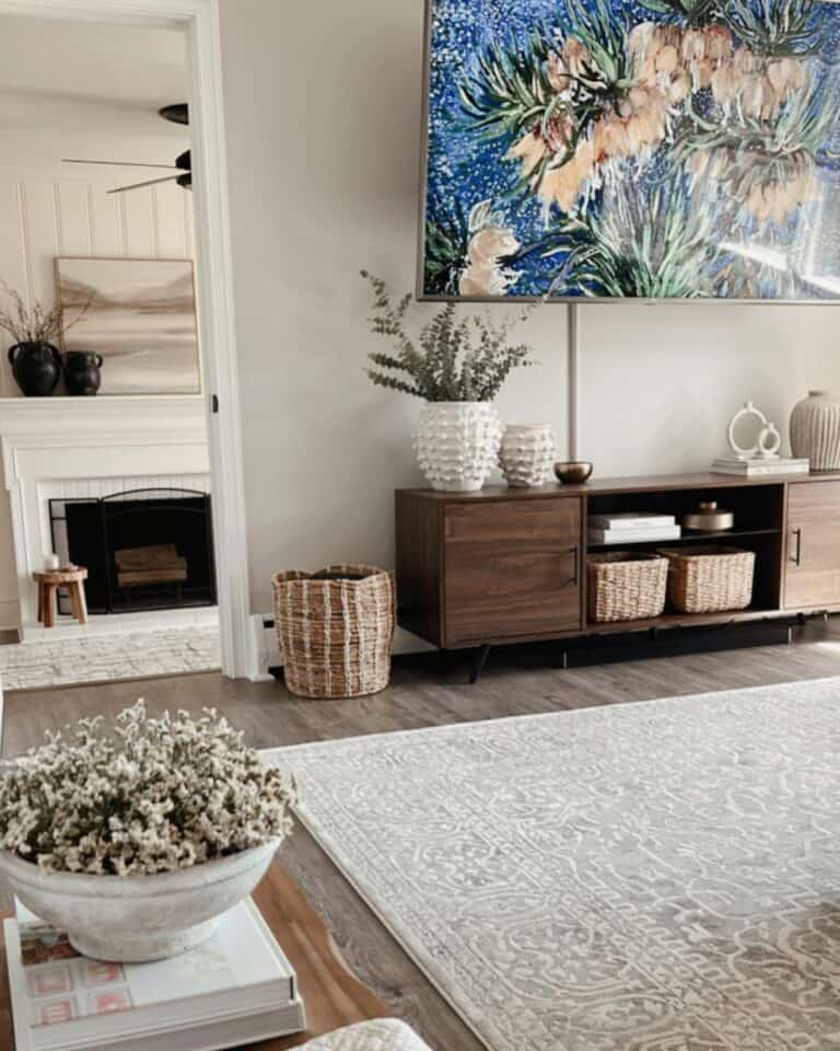 Modern Living Room With Pop of Color